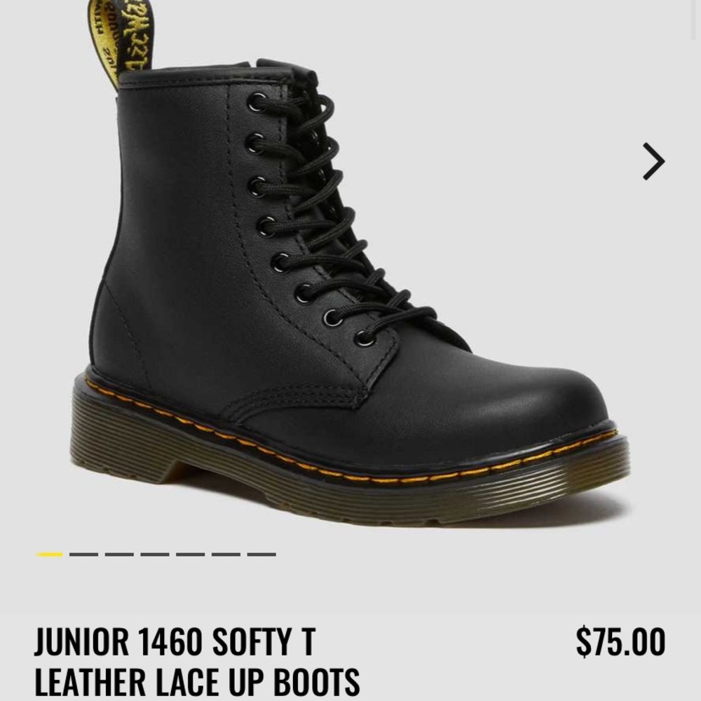 Dr. Martens Junior 1460 Black Leather Boots size 3